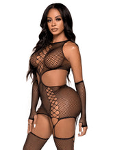 Load image into Gallery viewer, Do It To It Net Cami Garter Set