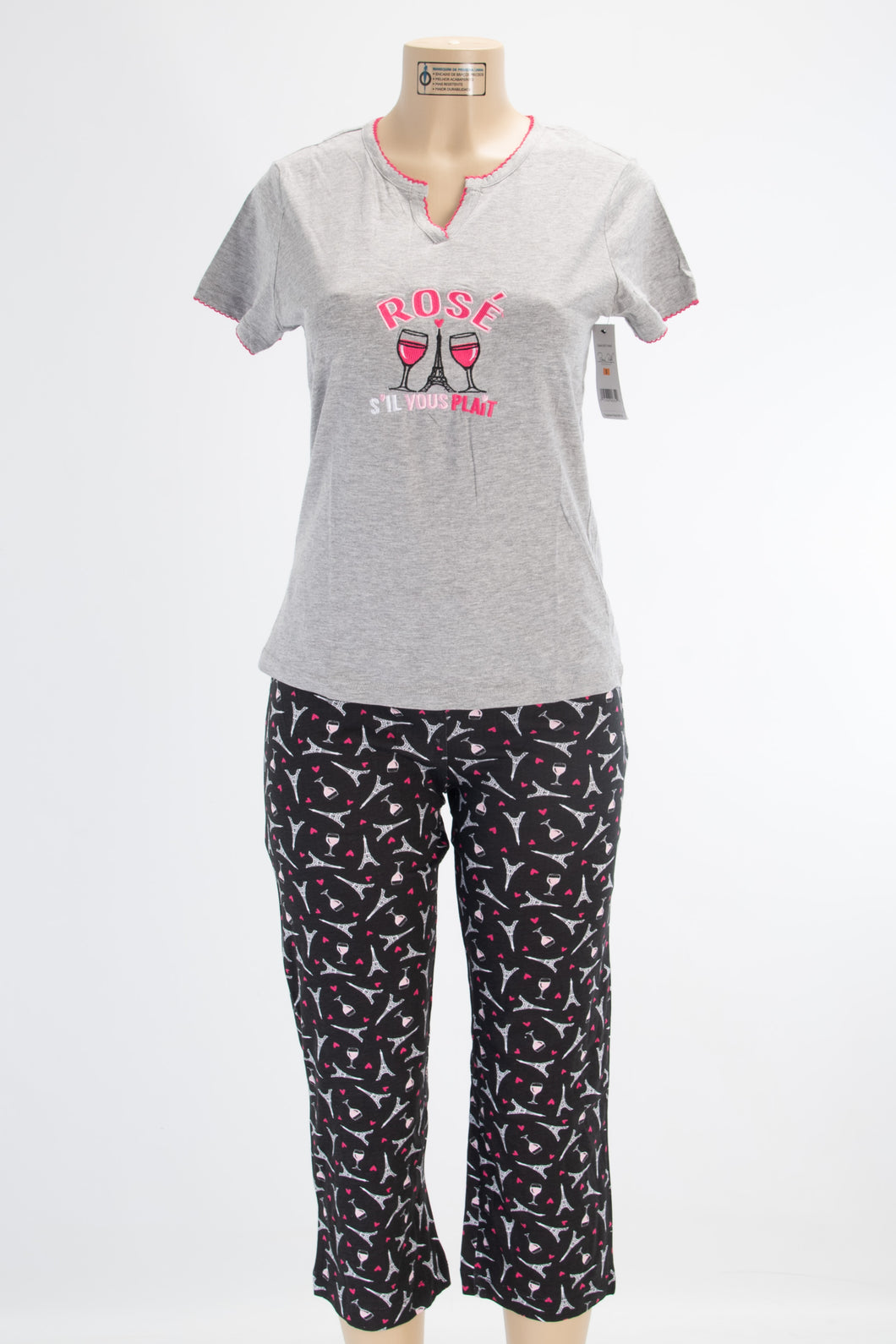 2 Piece “Rosé S’il Vous Plait” Pajama Set
