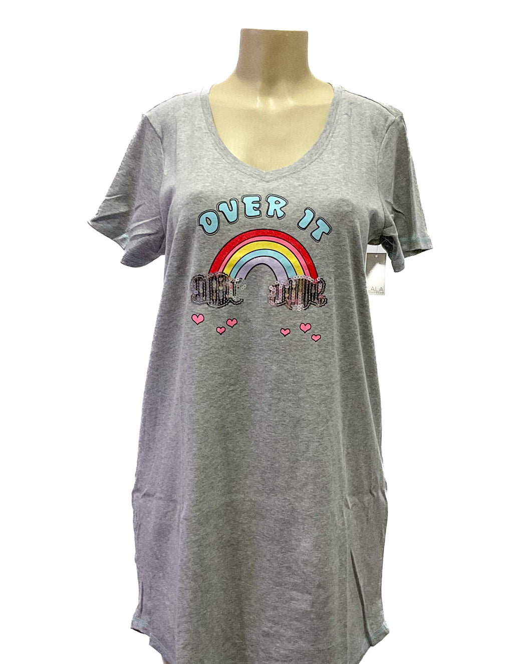 V Neck “Over It” Sleep Shirt