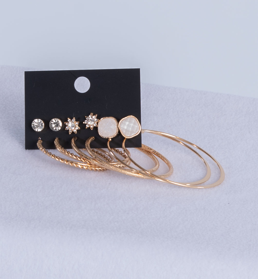 6-PIECE HOOP & POST EARRING SET
