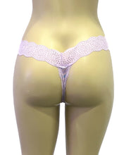 Load image into Gallery viewer, Waist No Time Thong-Lavander Chevron
