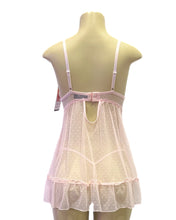 Load image into Gallery viewer, Dot Your Eyes Chemise with G String- Pink
