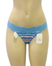 Load image into Gallery viewer, Waist No Time Thong- Blue Stripes
