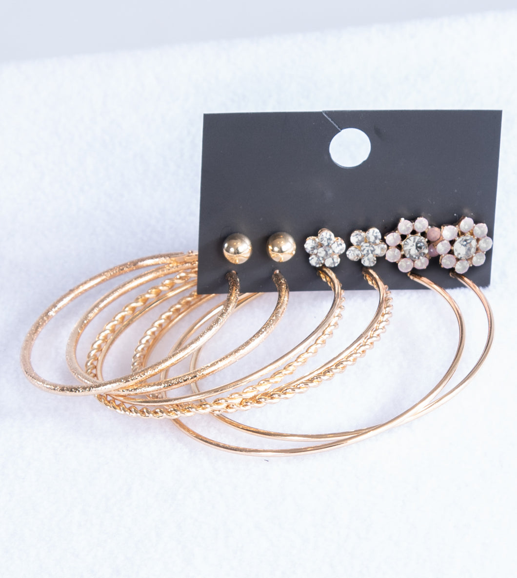 6-PIECE HOOP & POST EARRING SET
