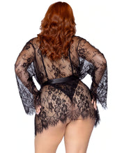Load image into Gallery viewer, Plus Size Love Affair Lace Robe &amp; Teddy Set
