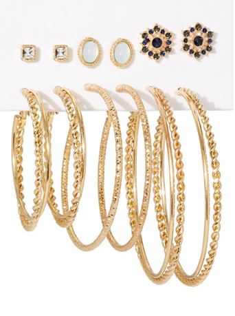 6-PIECE HOOP & POST EARRING SET