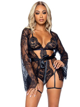 Load image into Gallery viewer, All Romance Lace Teddy &amp; Robe Set
