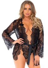 Load image into Gallery viewer, Love Affair Lace Robe &amp; Teddy Set

