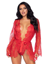 Load image into Gallery viewer, Love Affair Lace Robe &amp; Teddy Set

